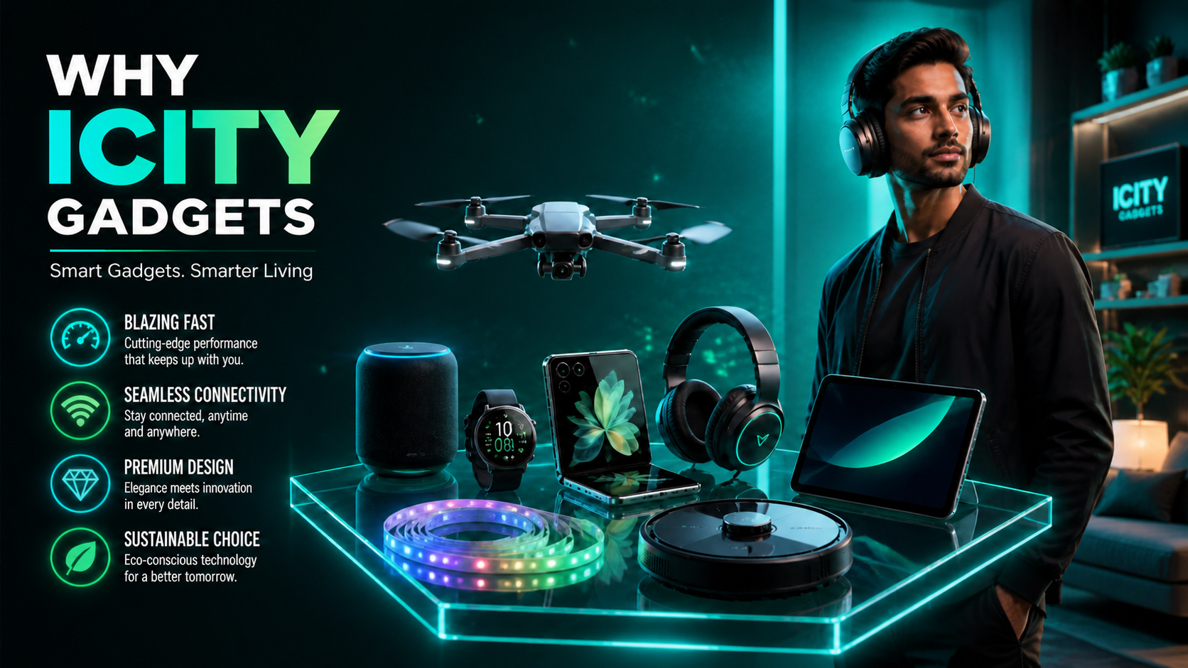 Why ICITY Gadgets premium tech showcase: Smart Gadgets Smarter Living with blazing fast performance, seamless connectivity, premium design, and sustainable choice